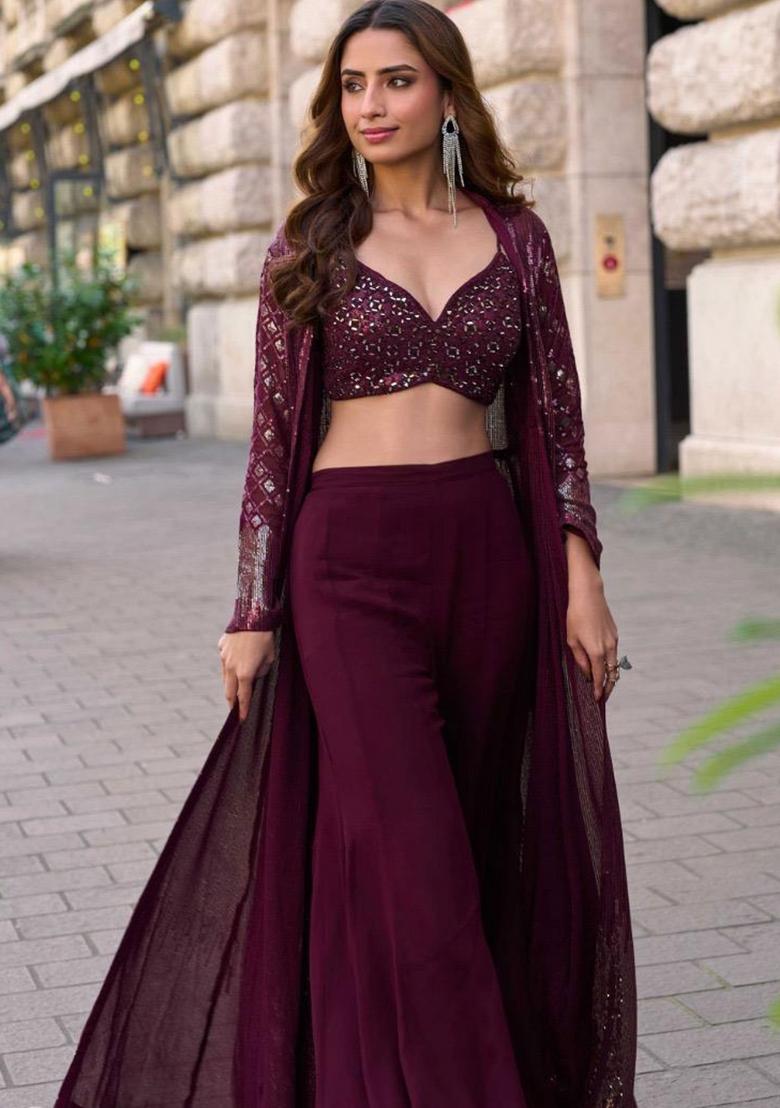 Turquoise Embroidery Georgette Salwar Kameez - Indya