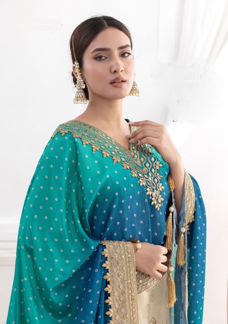 Purple Embroidery Viscose Salwar Kameez - Indya