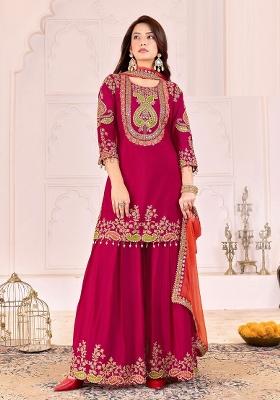 Black Embroidery Chinon Salwar Kameez