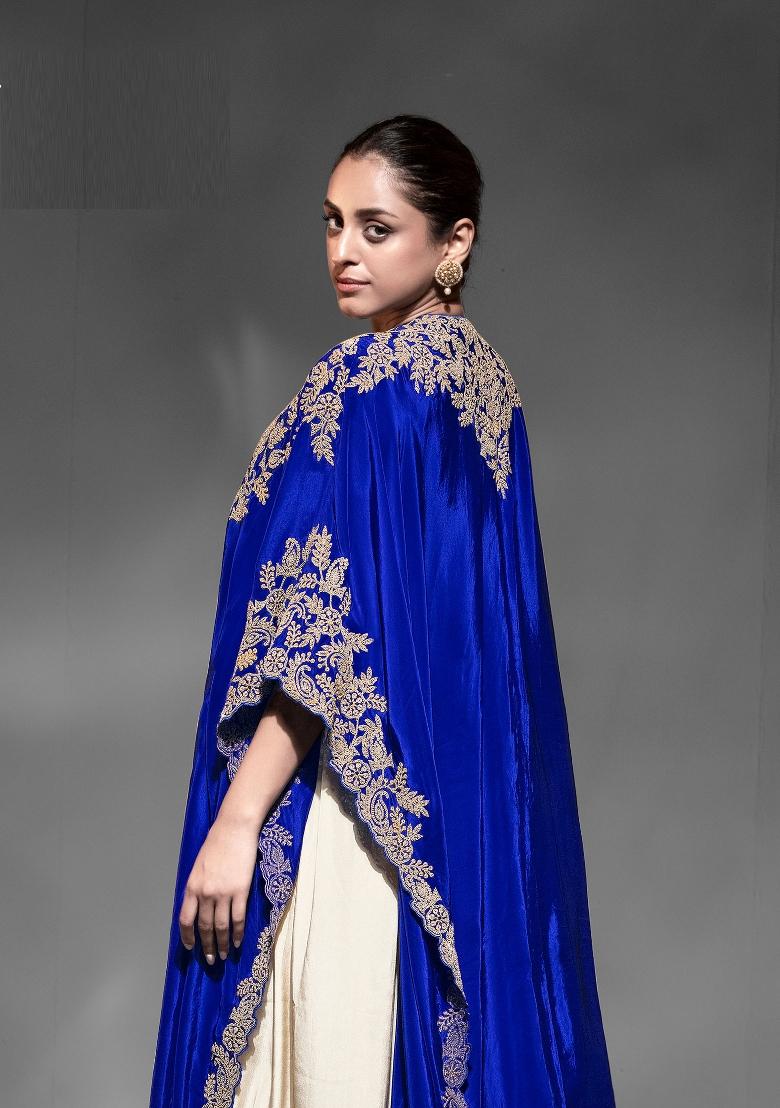 Yellow Embroidery Crepe Salwar Kameez - Indya