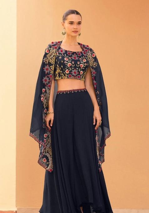 Rust Embroidery Chinon Salwar Kameez