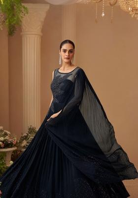 Lime Green Embroidery Chinon Kurta Set