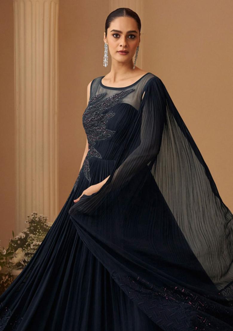 Lime Green Embroidery Chinon Kurta Set - Indya