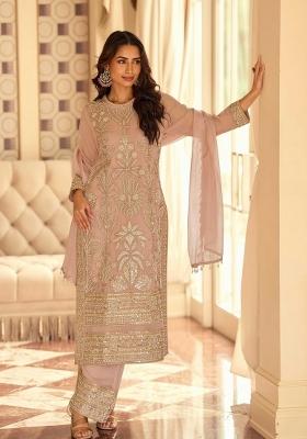 Pink Embroidery Georgette Salwar Kameez