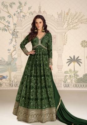 Purple Embroidery Silk Salwar Kameez