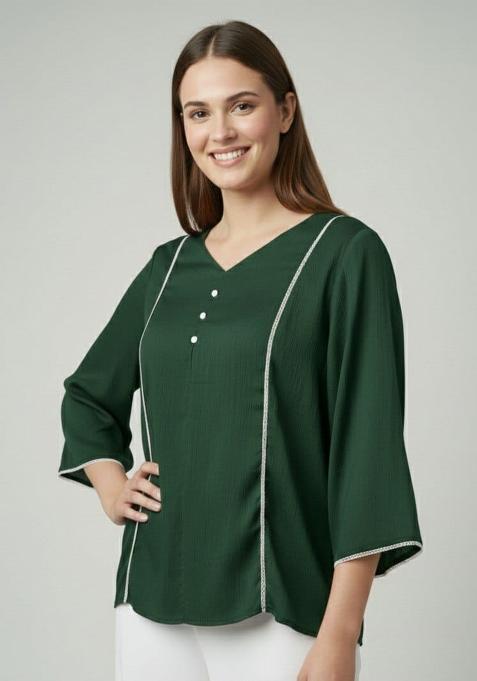 Green Solid Silk Kurta