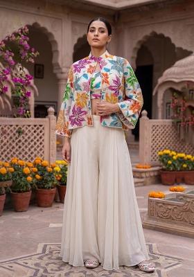 White Embroidery Poly Blend Fusion Set