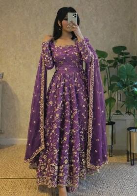 Onion Thread Work Georgette Salwar Suit