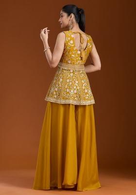 Yellow Thread Work Georgette Salwar Suit