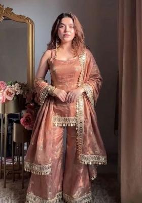 Pink Embroidered Silk Blend Kurta Set