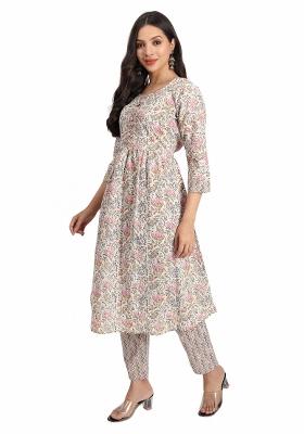 Pink Printed Cotton Kurta Set