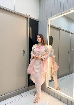Rose Embroidered Shimmer Salwar Kameez