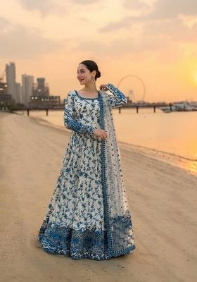 White Embroidered Georgette Salwar Kameez