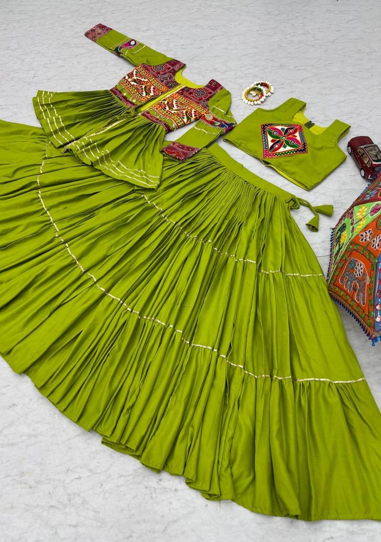 Green Zari Work Cotton salwar suit - Indya