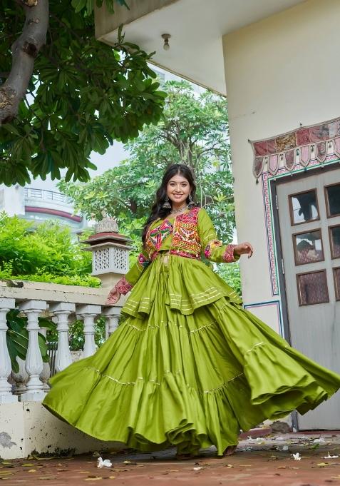 Green Zari Work Cotton salwar suit