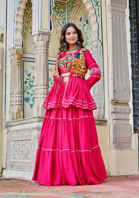 Pink Zari Work Cotton salwar suit