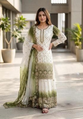 mehendi Zari Work georgette Salwar Kameez