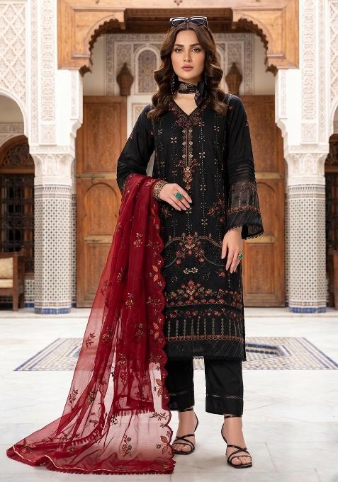 Black Zari Work Silk salwar suit