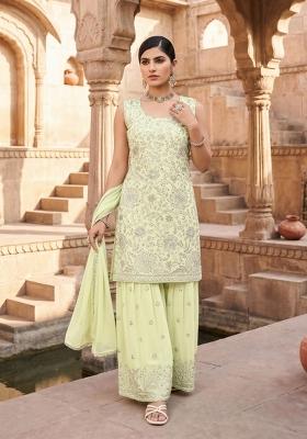 Green Zari Work georgette salwar suit