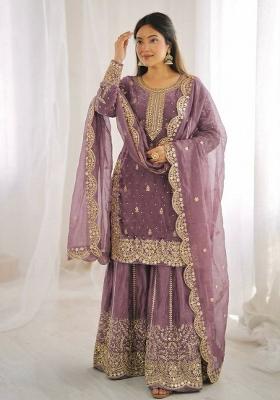 Onion Zari Work Fendy Silk Salwar Suit