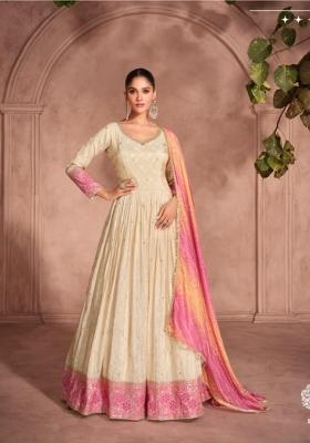 off white Zari Work Shimmer Salwar Suit