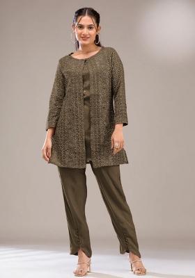 mehendi Zari Work Georgette Salwar Suit
