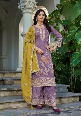 purple Zari Work Shimmer Salwar Kameez