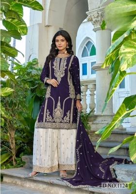 violet Zari Work Silk Salwar Kameez