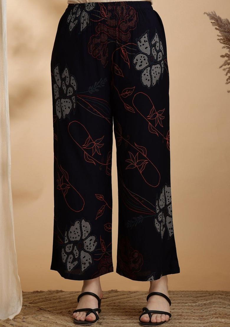 Black Printed Viscose Rayon Kurta Set - Indya