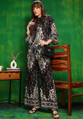 black Zari Work silk Kurta Set