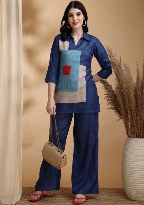 pink Zari Work silk Kurta Set