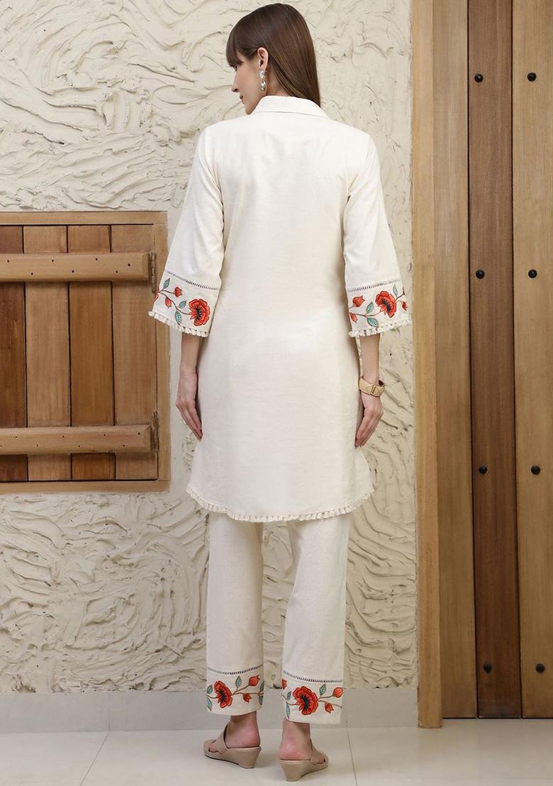 black Zari Work shimmer Kurta Set - Indya