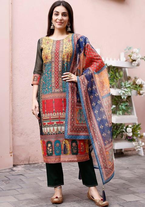 Multi Solid Cotton Blend Kurta Set