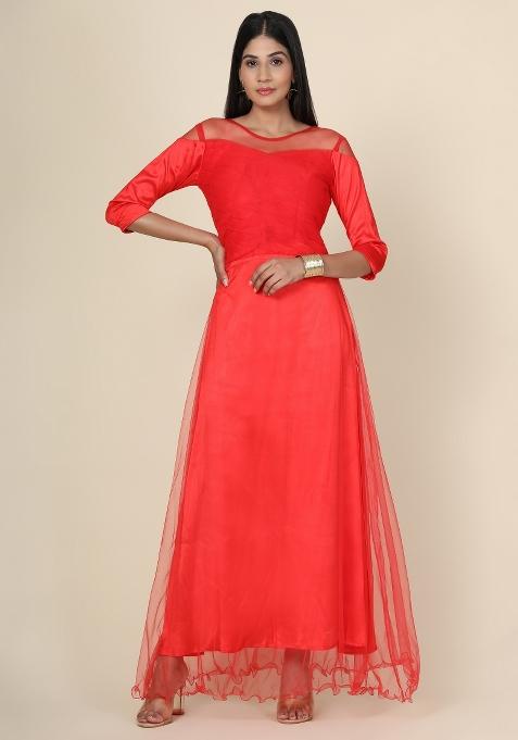 Red Net Gown