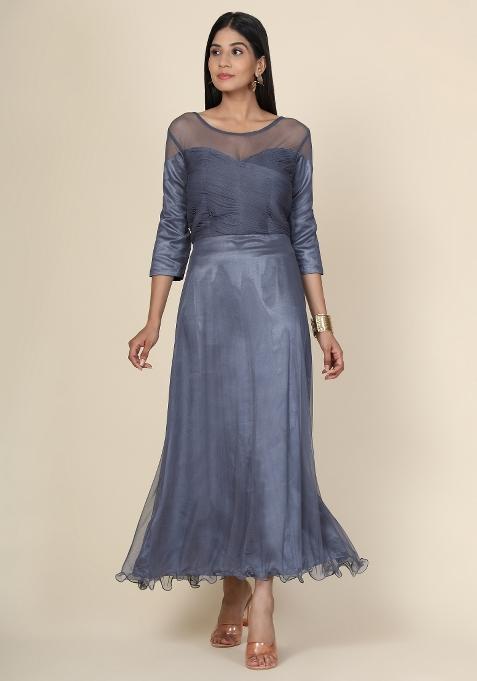 Grey Net Gown
