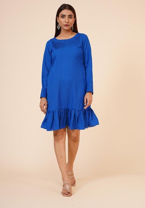Cobalt Blue Georgette Dress