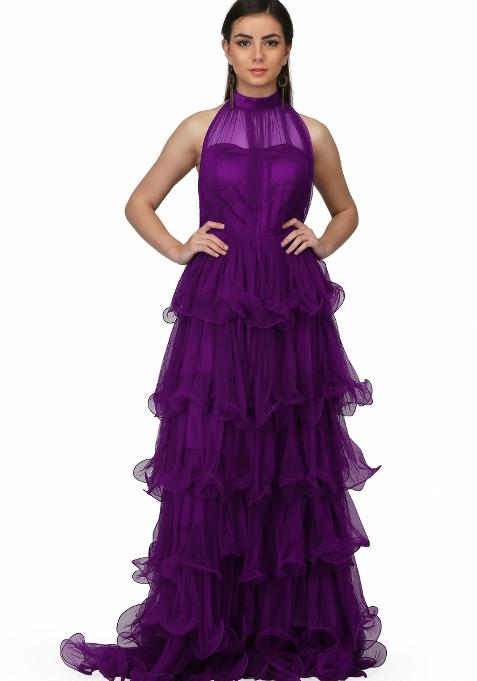 Purple Net Gown