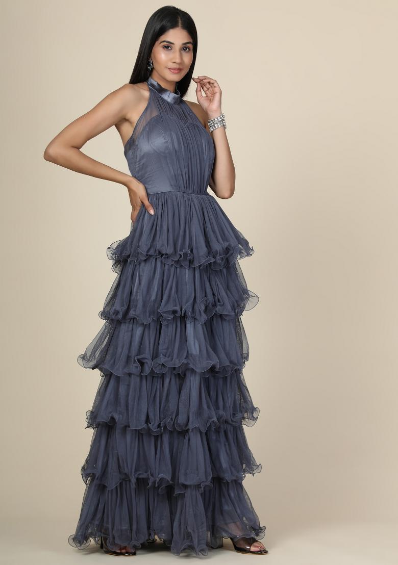 Light Pink Net Gown - Indya