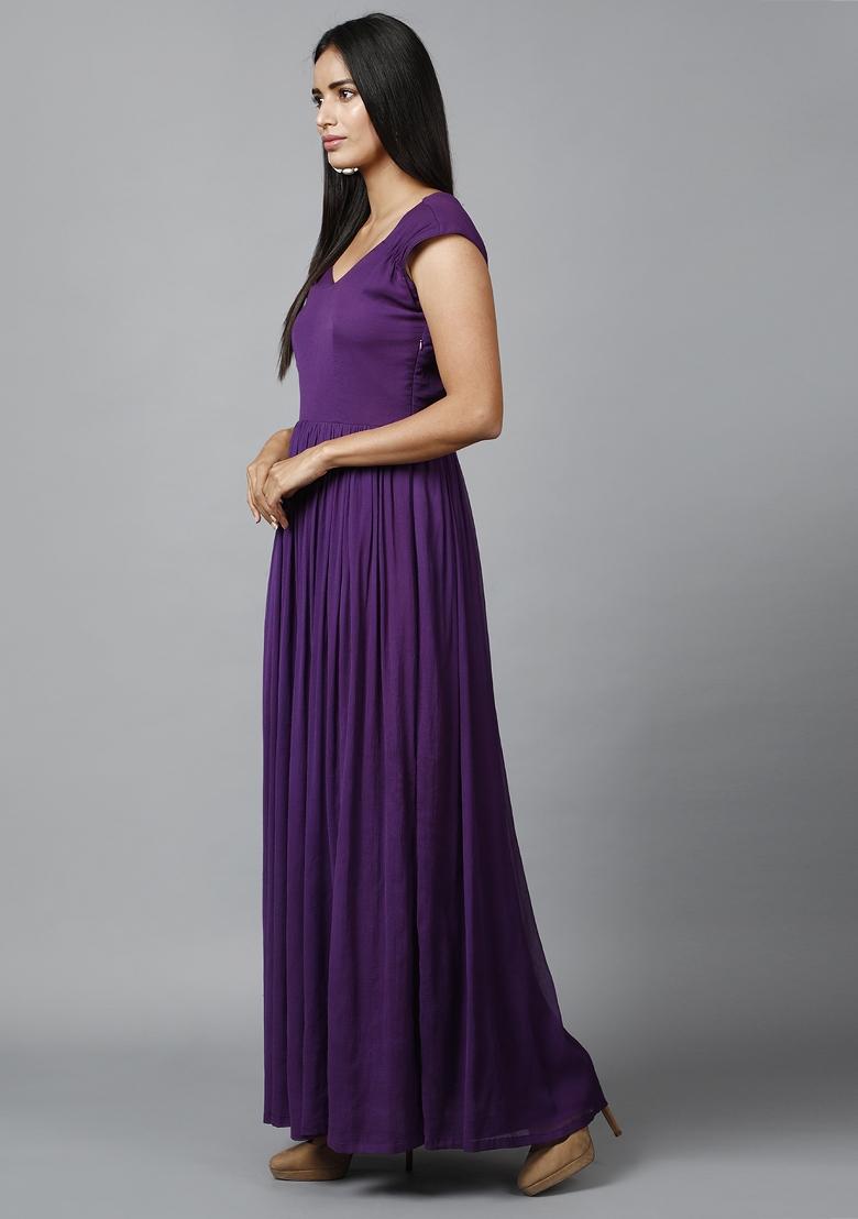 Violet Chiffon Gown - Indya
