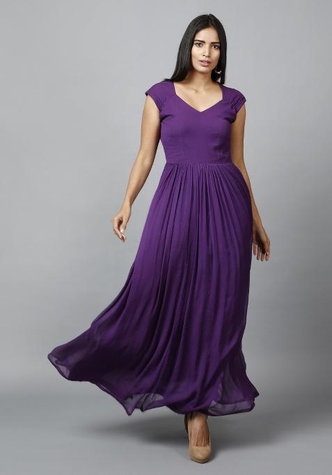Violet Chiffon Gown