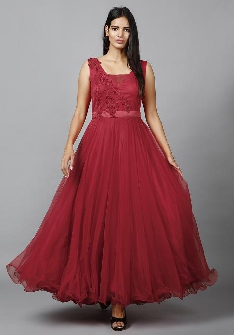 Red Thread Work Net Gown