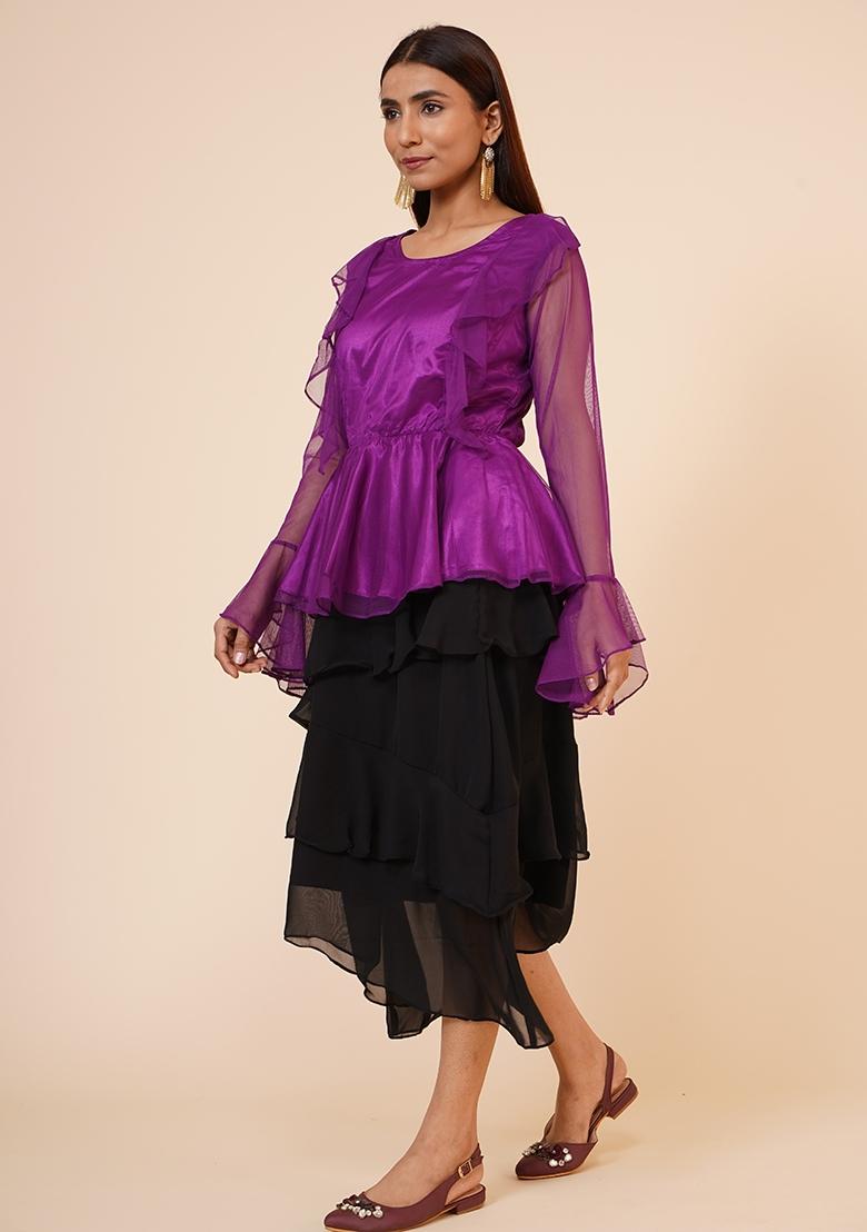 Purple Net Top - Indya