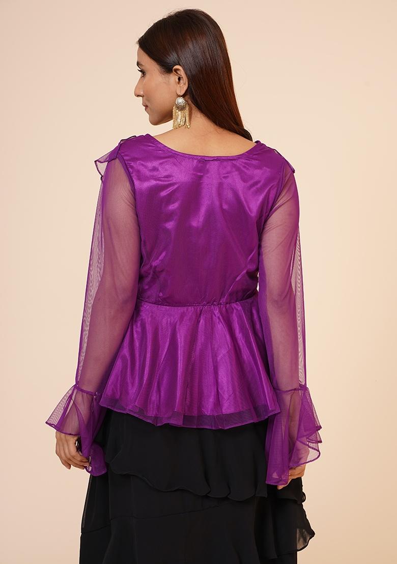 Purple Net Top - Indya