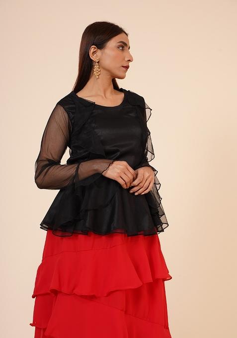 Black Net Top