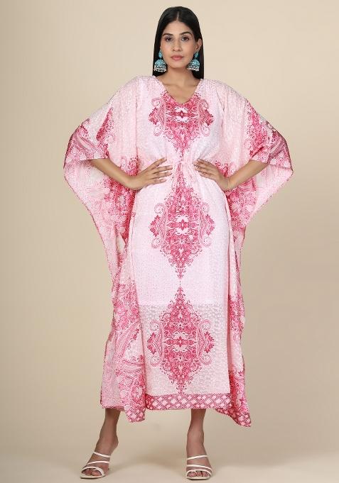 Baby Pink Georgette Kaftan