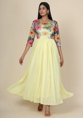 Lemon Net Gown