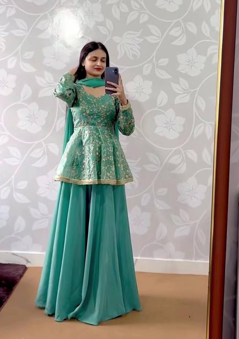 Rama Embroidered Silk Blend Kurta Set - Indya