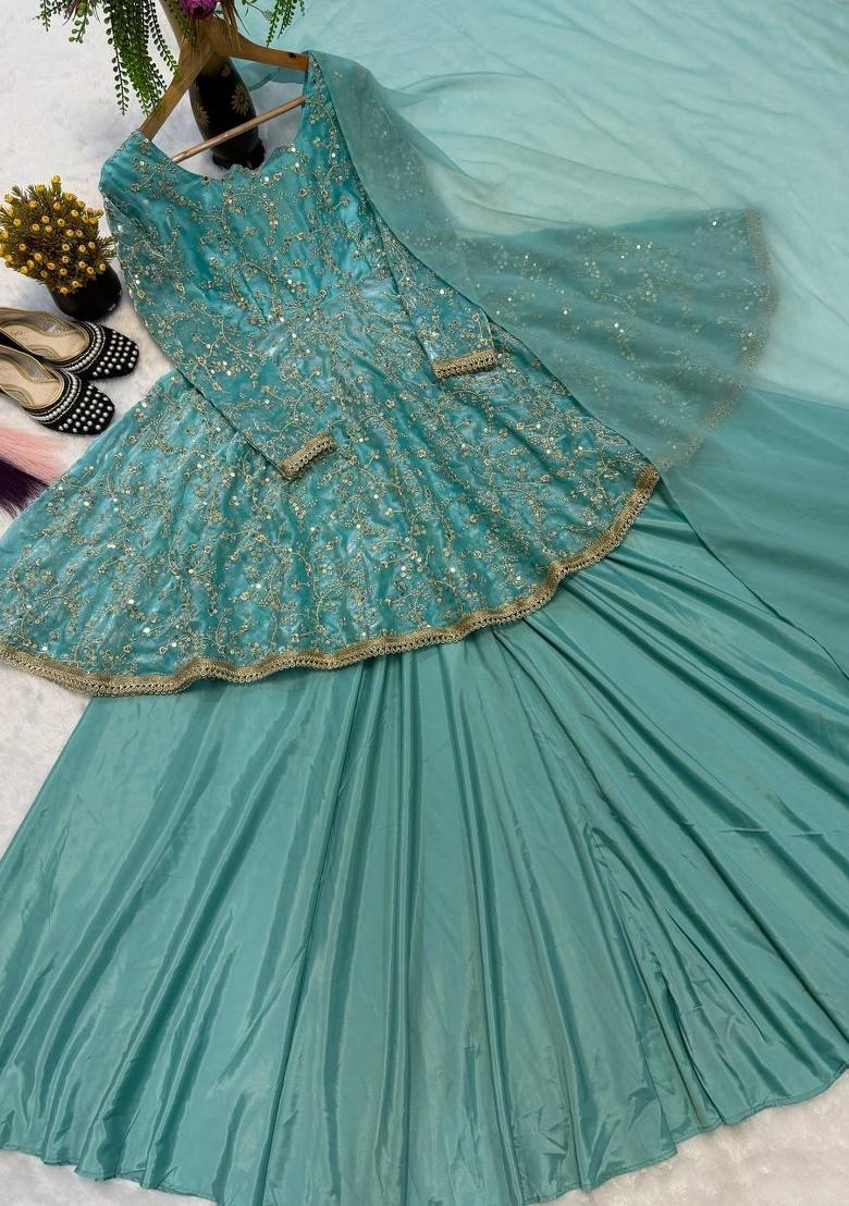 Rama Embroidered Silk Blend Kurta Set - Indya
