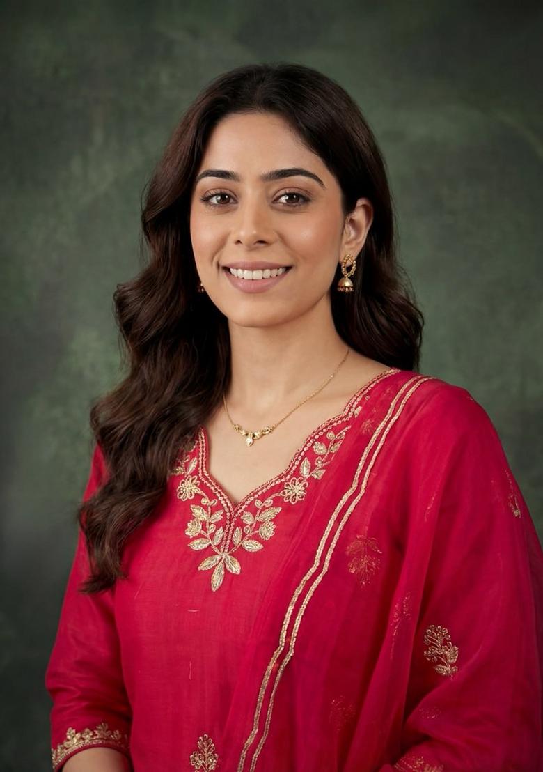 Pink Embroidered Cotton Kurta Set - Indya