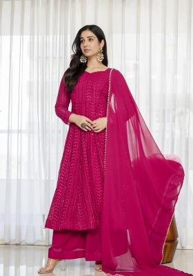 Pink Embroidered Silk Salwar Kameez